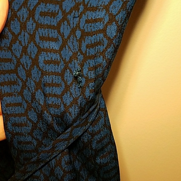 Joie Black and Blue Sill Tie Waist Dress - Picture 5 of 8